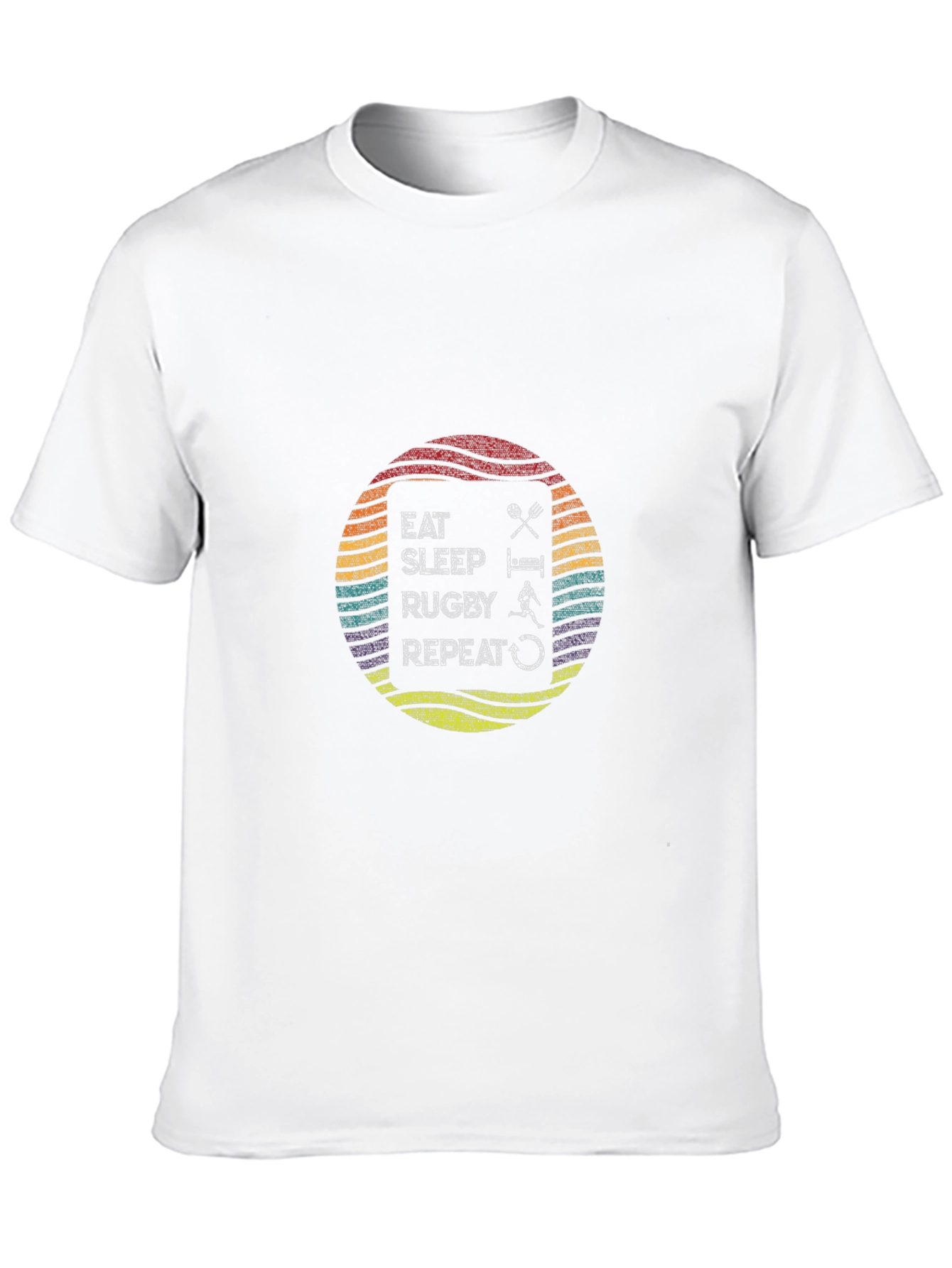 Eat Sleep Rugby Repeat Black T-Shirt