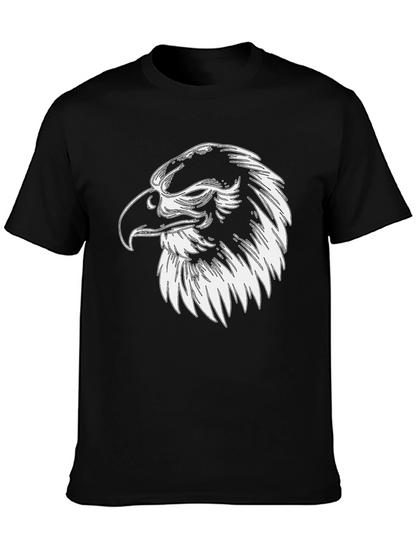 Eagle Graphic Tee - Mens Black Cotton Shirt