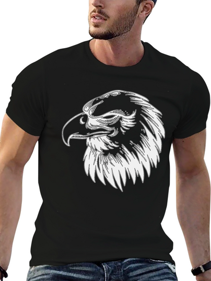 Eagle Graphic Tee - Mens Black Cotton Shirt