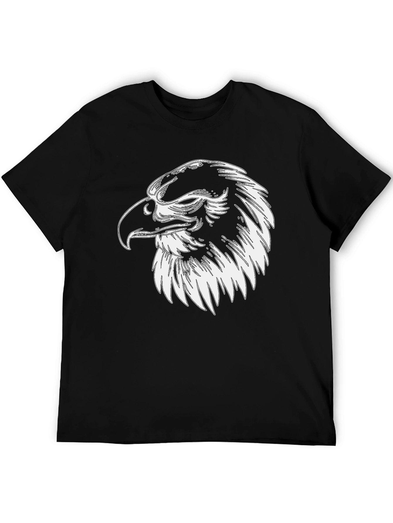 Eagle Graphic Tee - Mens Black Cotton Shirt