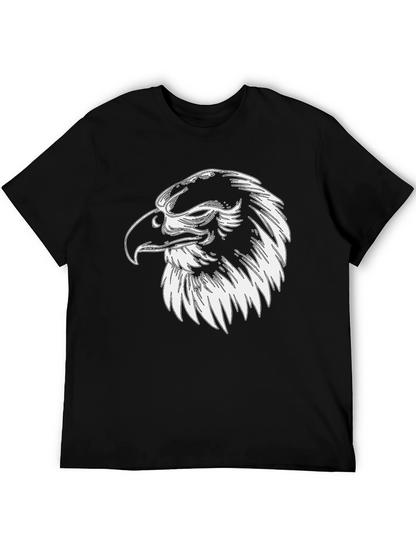 Eagle Graphic Tee - Mens Black Cotton Shirt