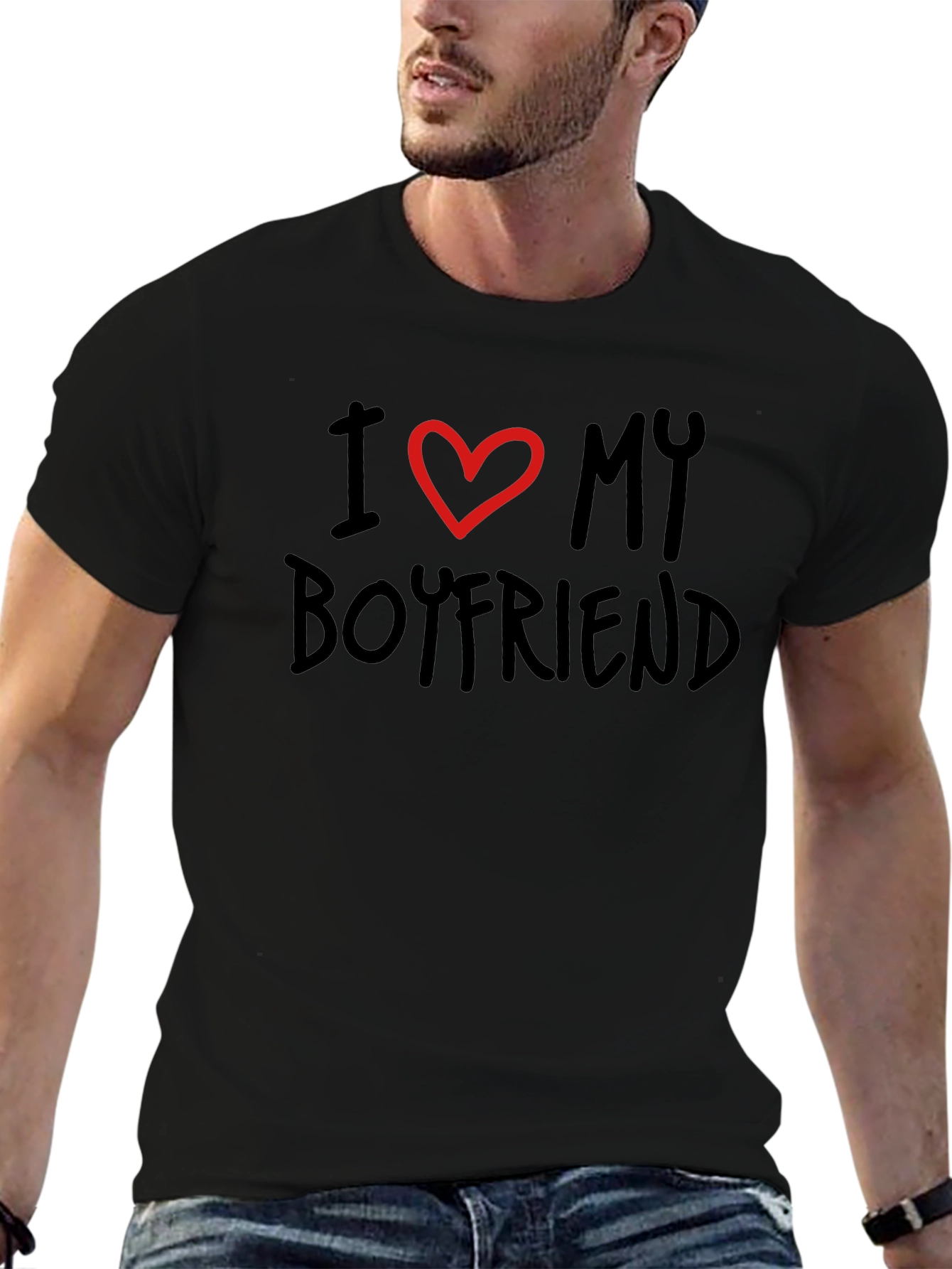 I Love My Boyfriend Black Tee