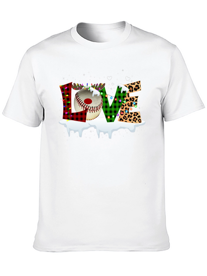 Festive LOVE Baseball Christmas T-Shirt