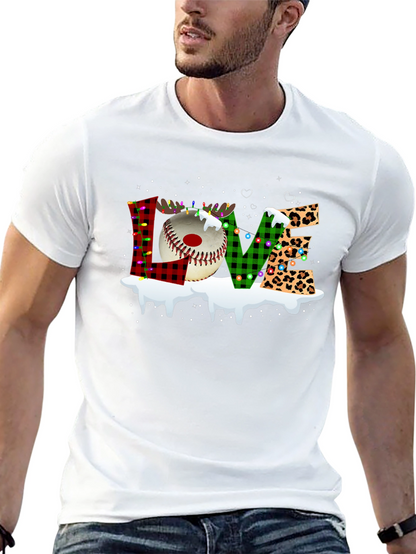 Festive LOVE Baseball Christmas T-Shirt