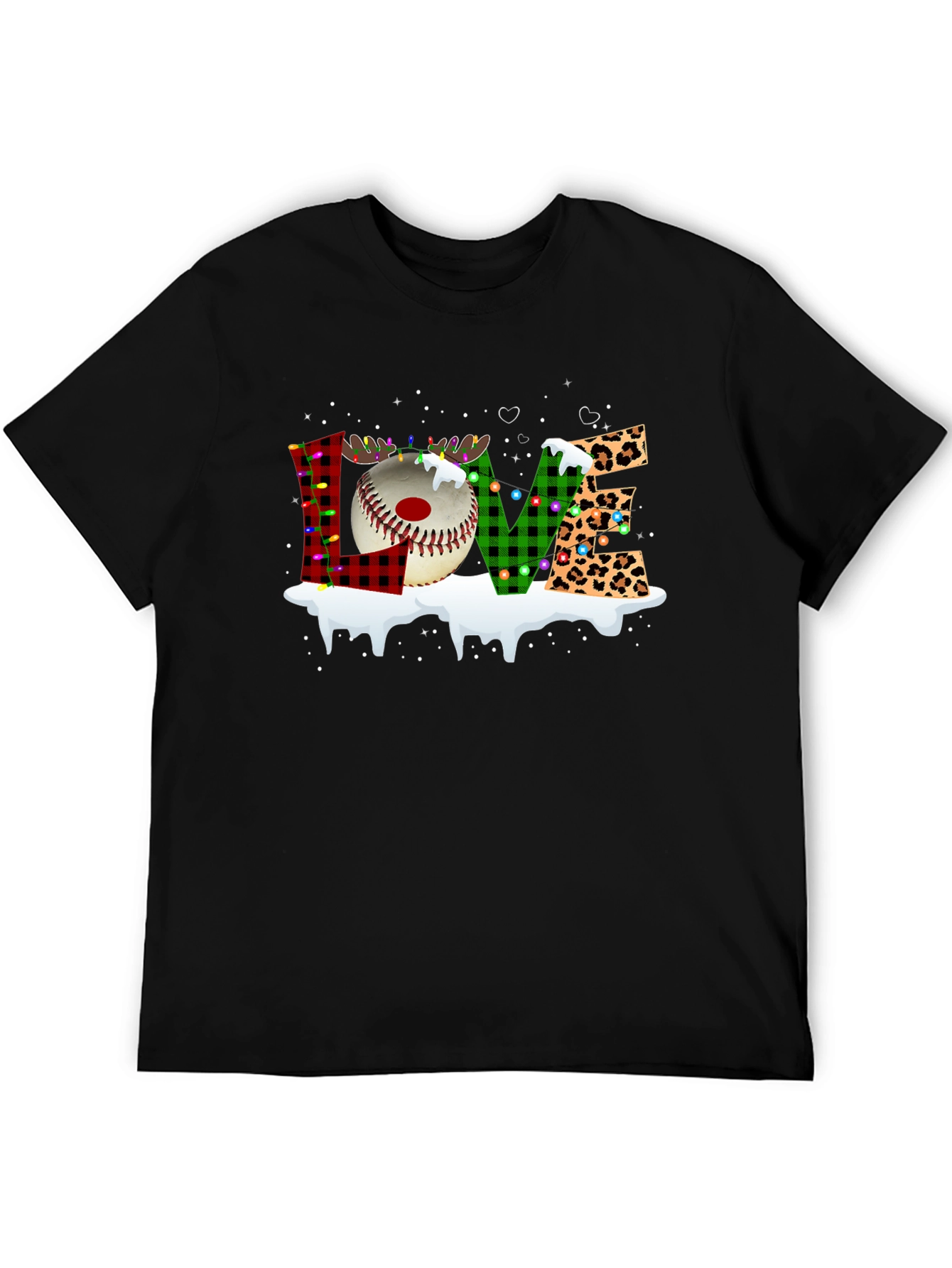Festive LOVE Baseball Christmas T-Shirt