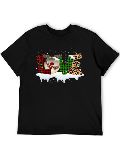 Festive LOVE Baseball Christmas T-Shirt