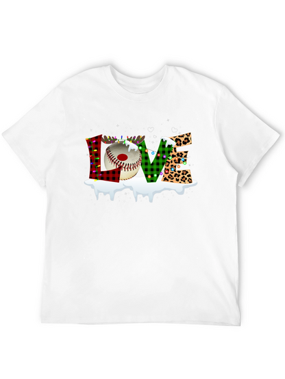 Festive LOVE Baseball Christmas T-Shirt