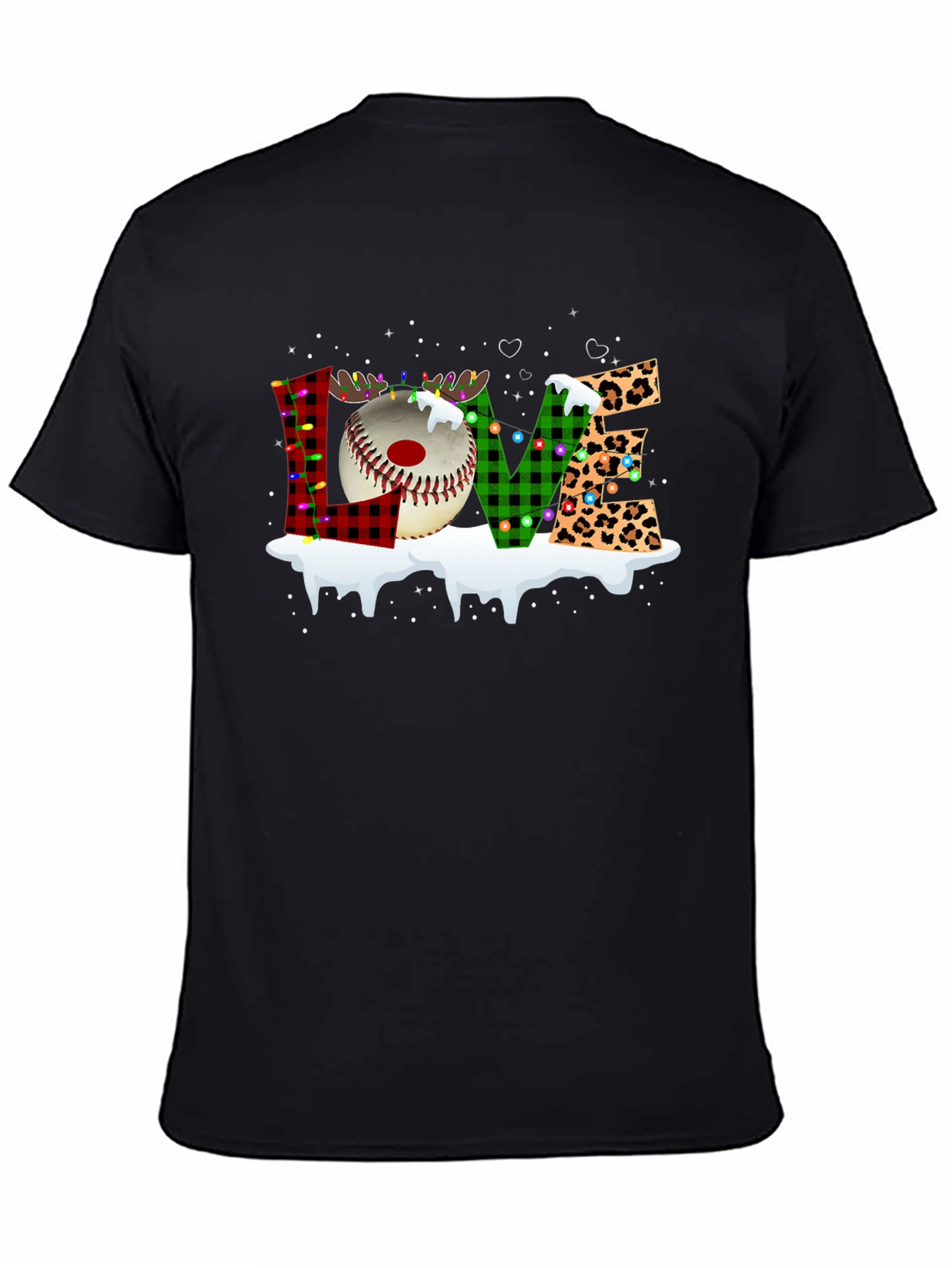 Festive LOVE Baseball Christmas T-Shirt