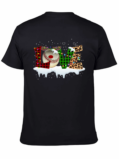 Festive LOVE Baseball Christmas T-Shirt