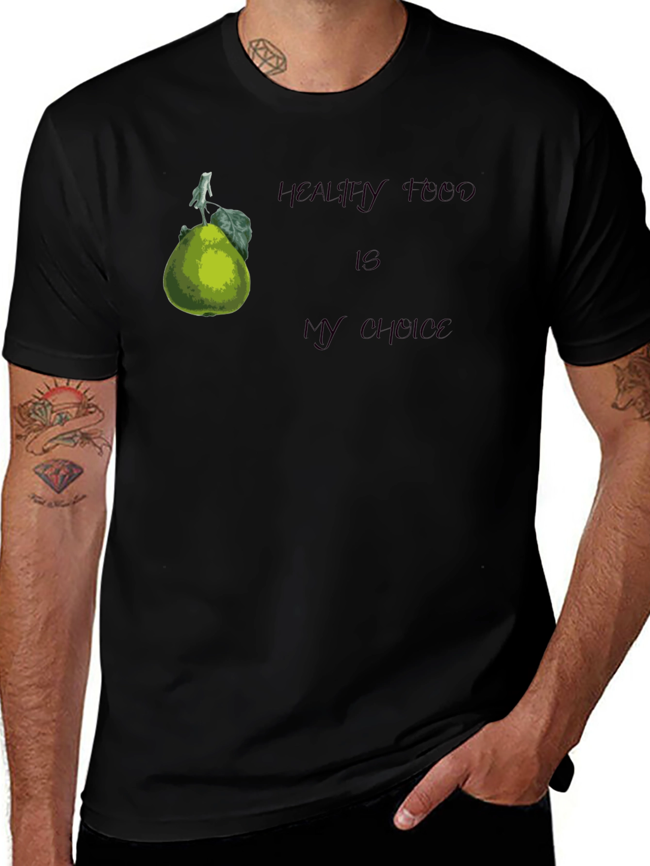 Healthy Food Choice Black T-Shirt