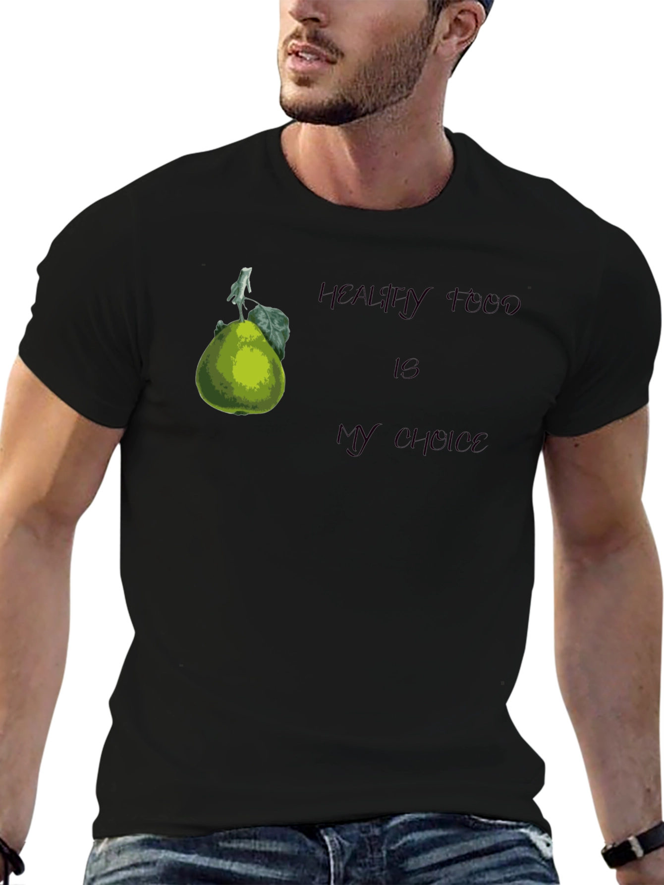 Healthy Food Choice Black T-Shirt