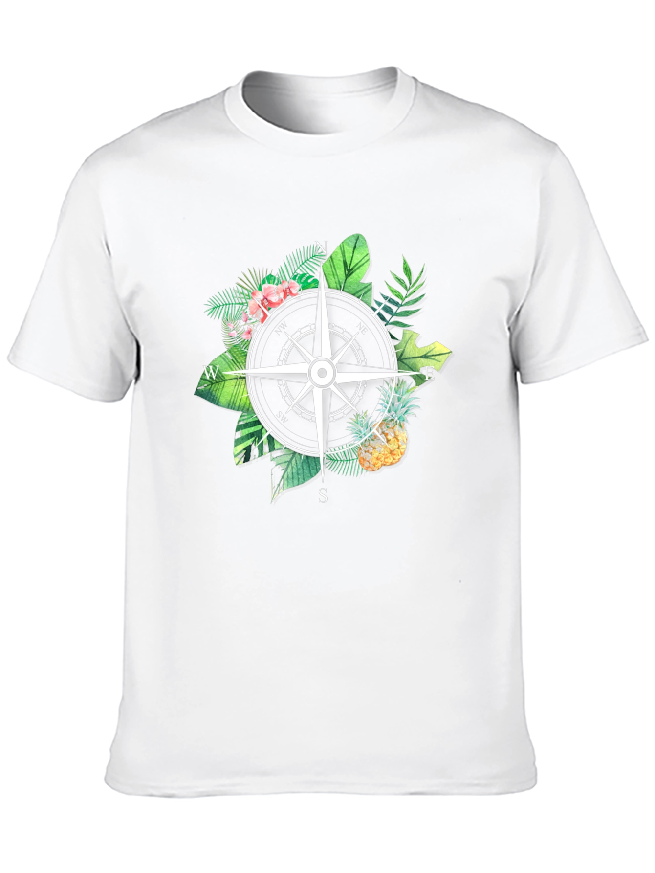 Tropical Compass Black T-Shirt