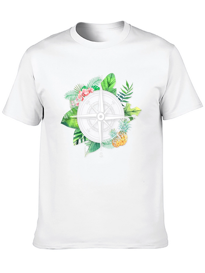 Tropical Compass Black T-Shirt