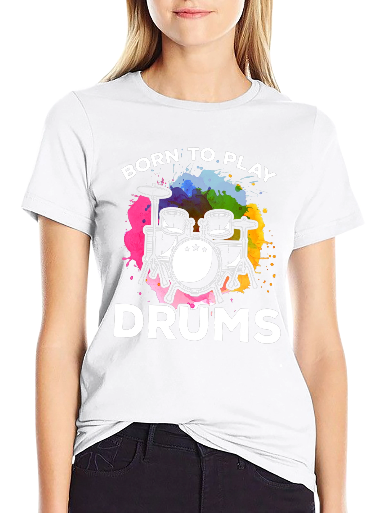 Born to Play Drums Black T-Shirt
