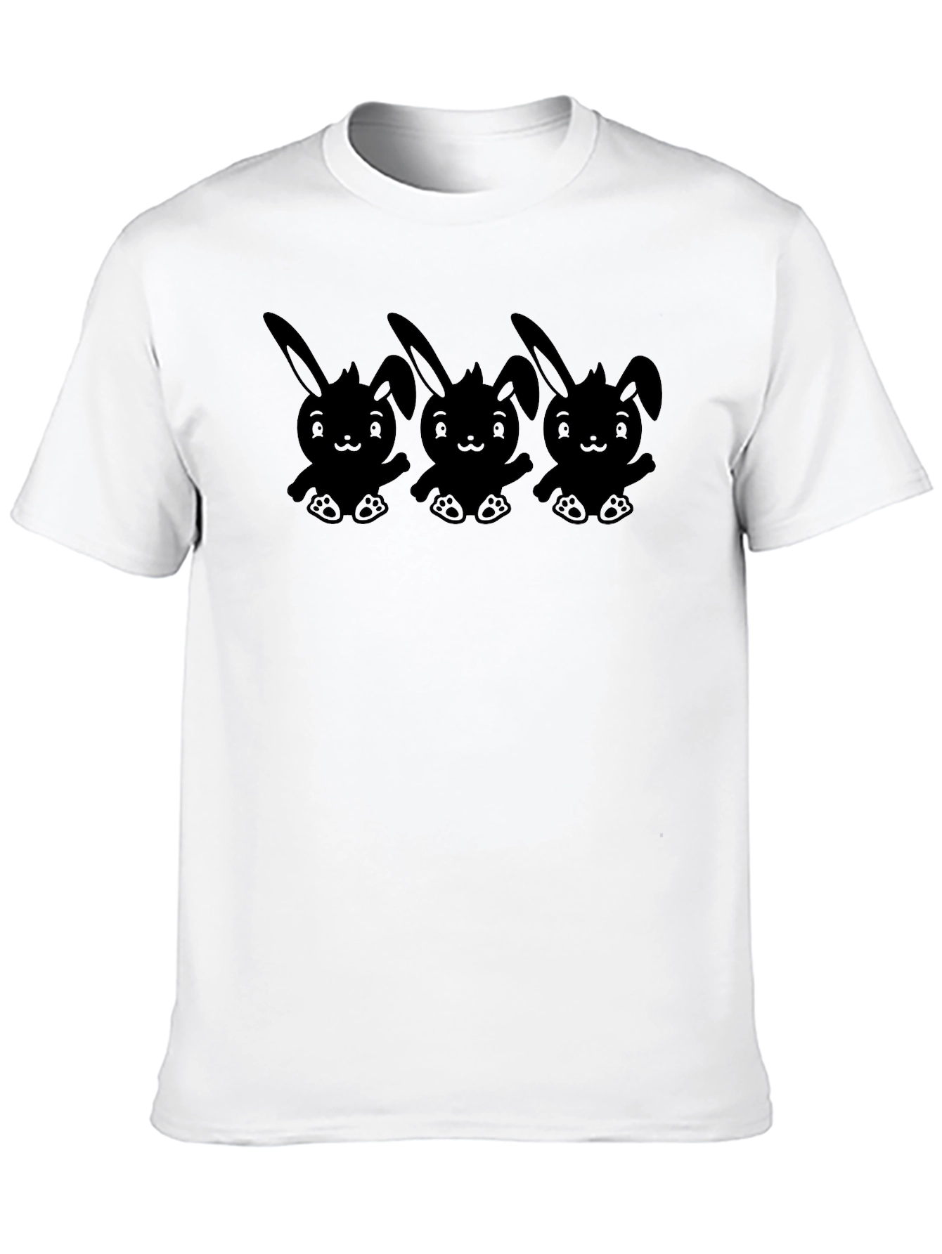 Cute Bunny Graphic T-Shirt - Black Cotton Tee