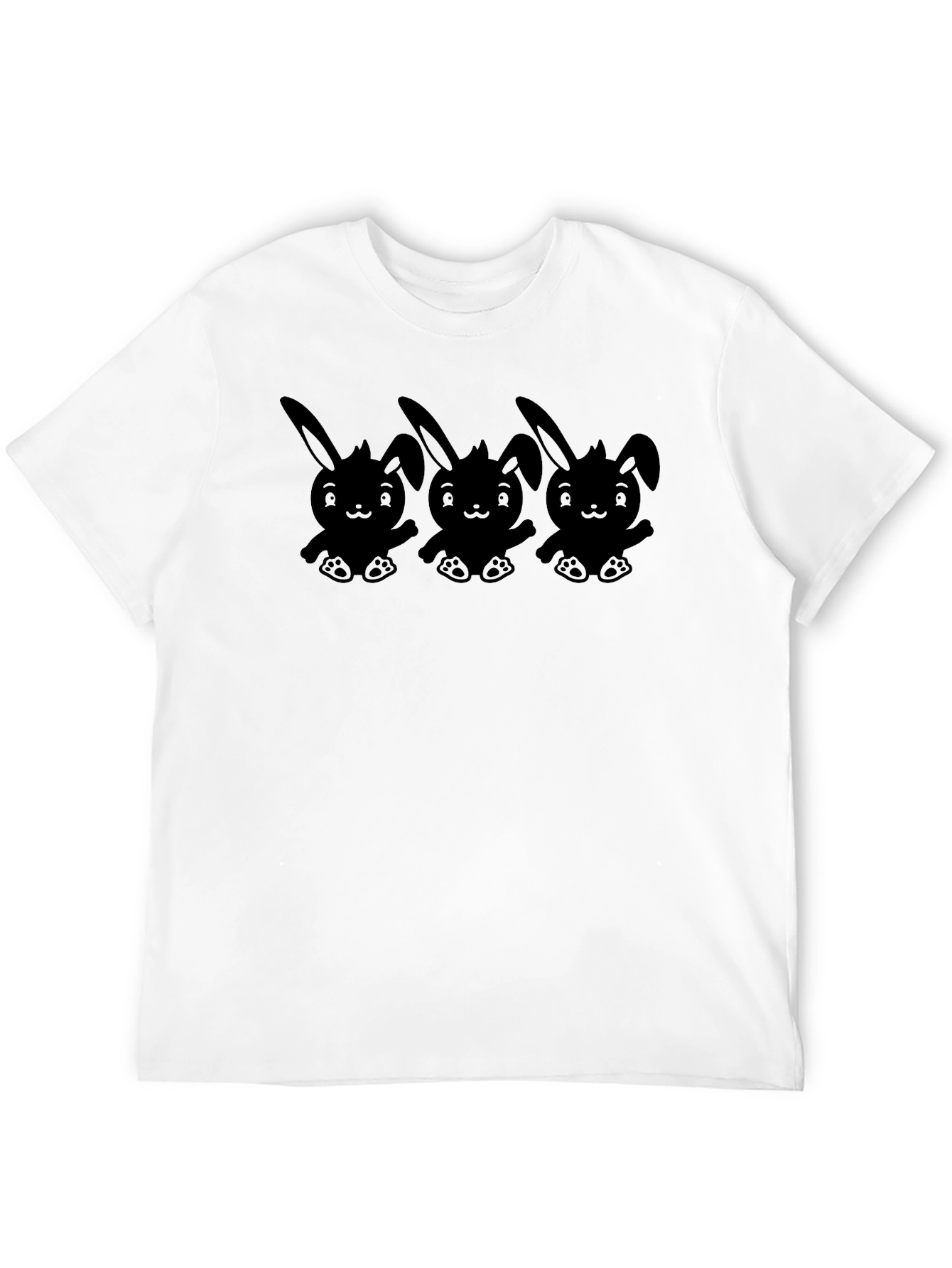 Cute Bunny Graphic T-Shirt - Black Cotton Tee