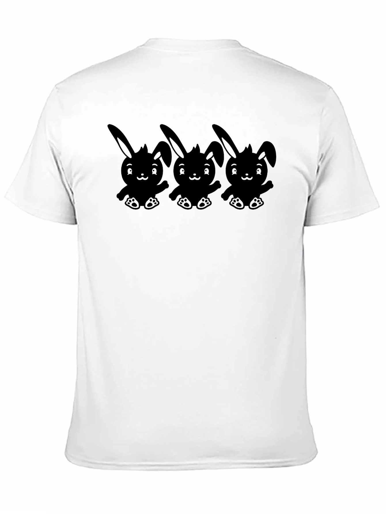 Cute Bunny Graphic T-Shirt - Black Cotton Tee