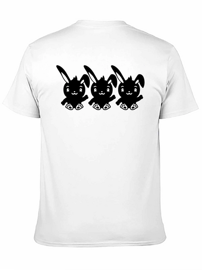 Cute Bunny Graphic T-Shirt - Black Cotton Tee