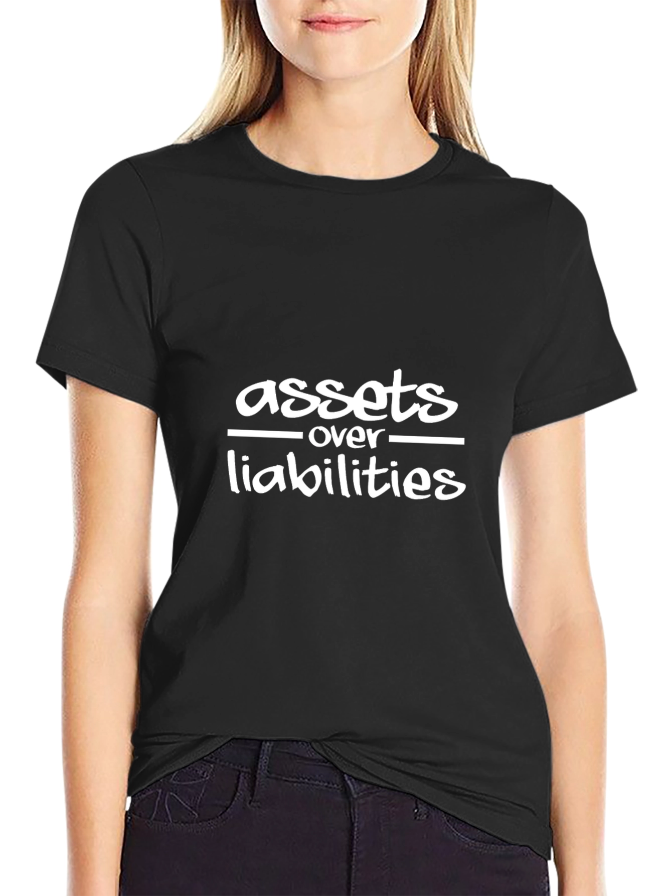 Assets Over Liabilities Black T-Shirt