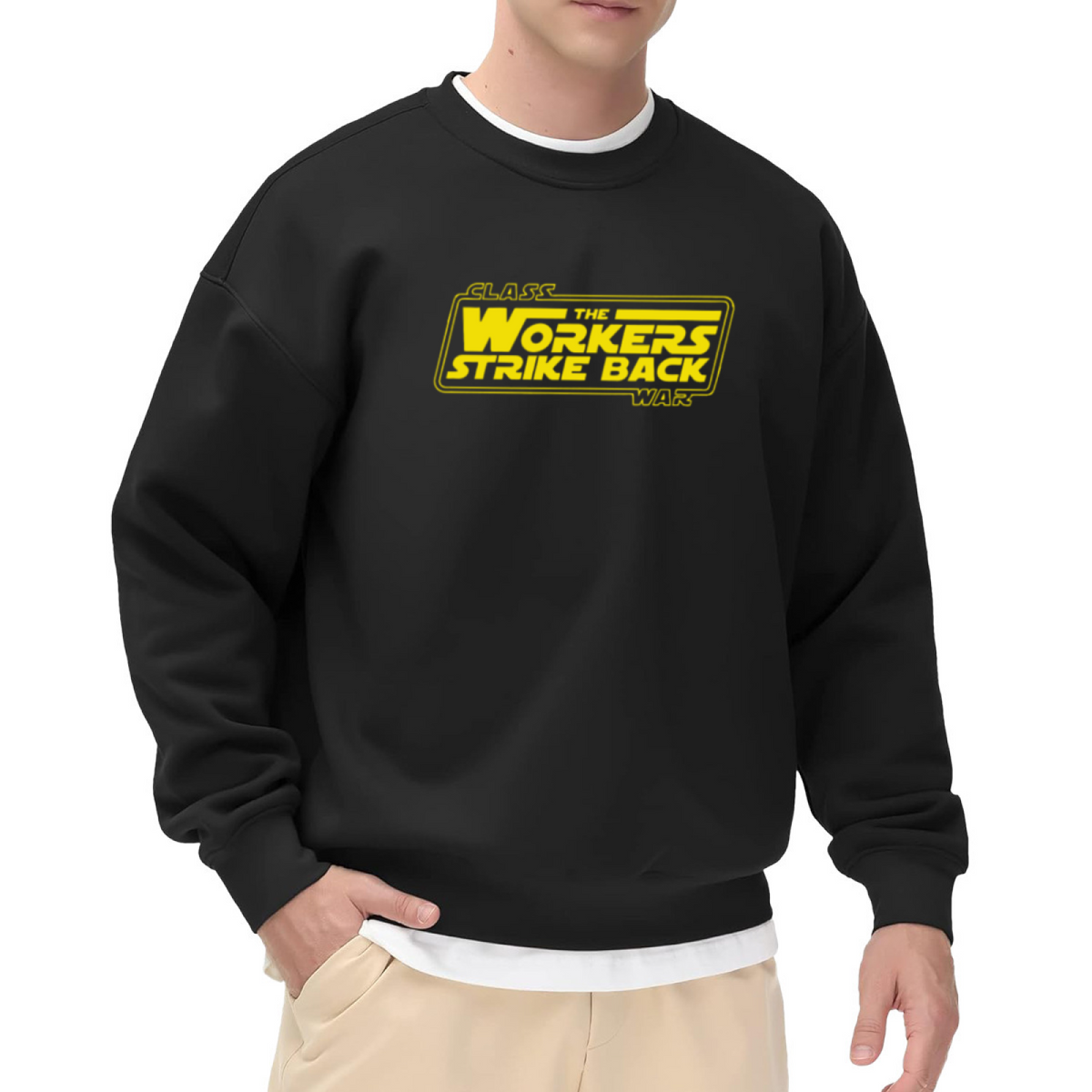 The Workers Strike Back Sweatshirt - Class War Sci Fi Parody Crewneck, Union Labor Humor Pullover, May Day Gift Sweatshirt, Protest Statement Top