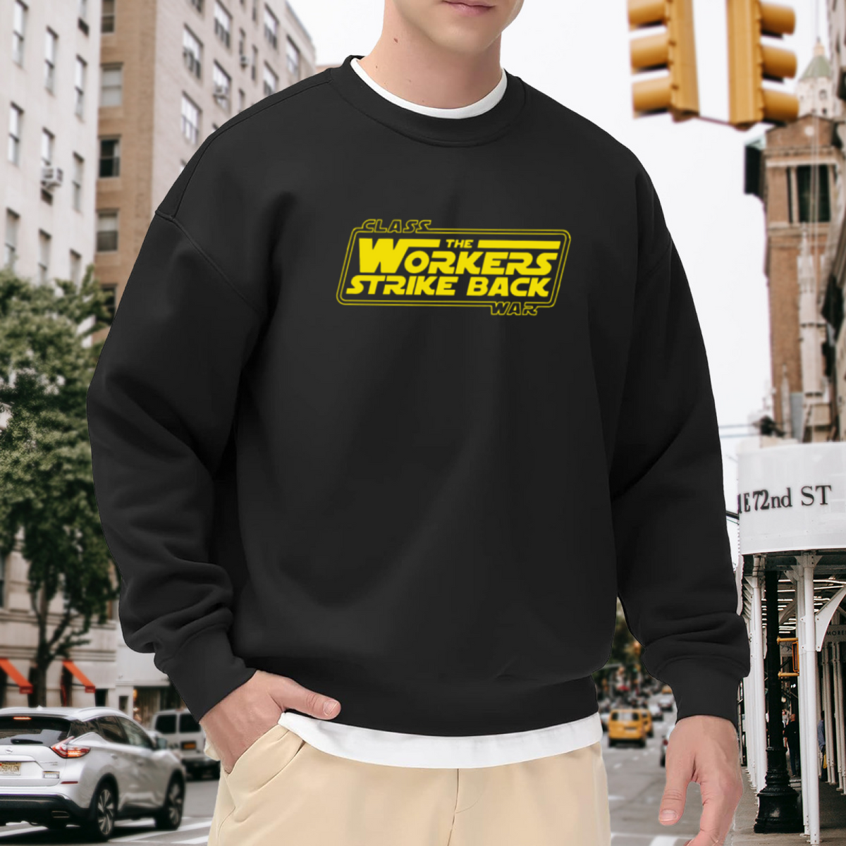 The Workers Strike Back Sweatshirt - Class War Sci Fi Parody Crewneck, Union Labor Humor Pullover, May Day Gift Sweatshirt, Protest Statement Top