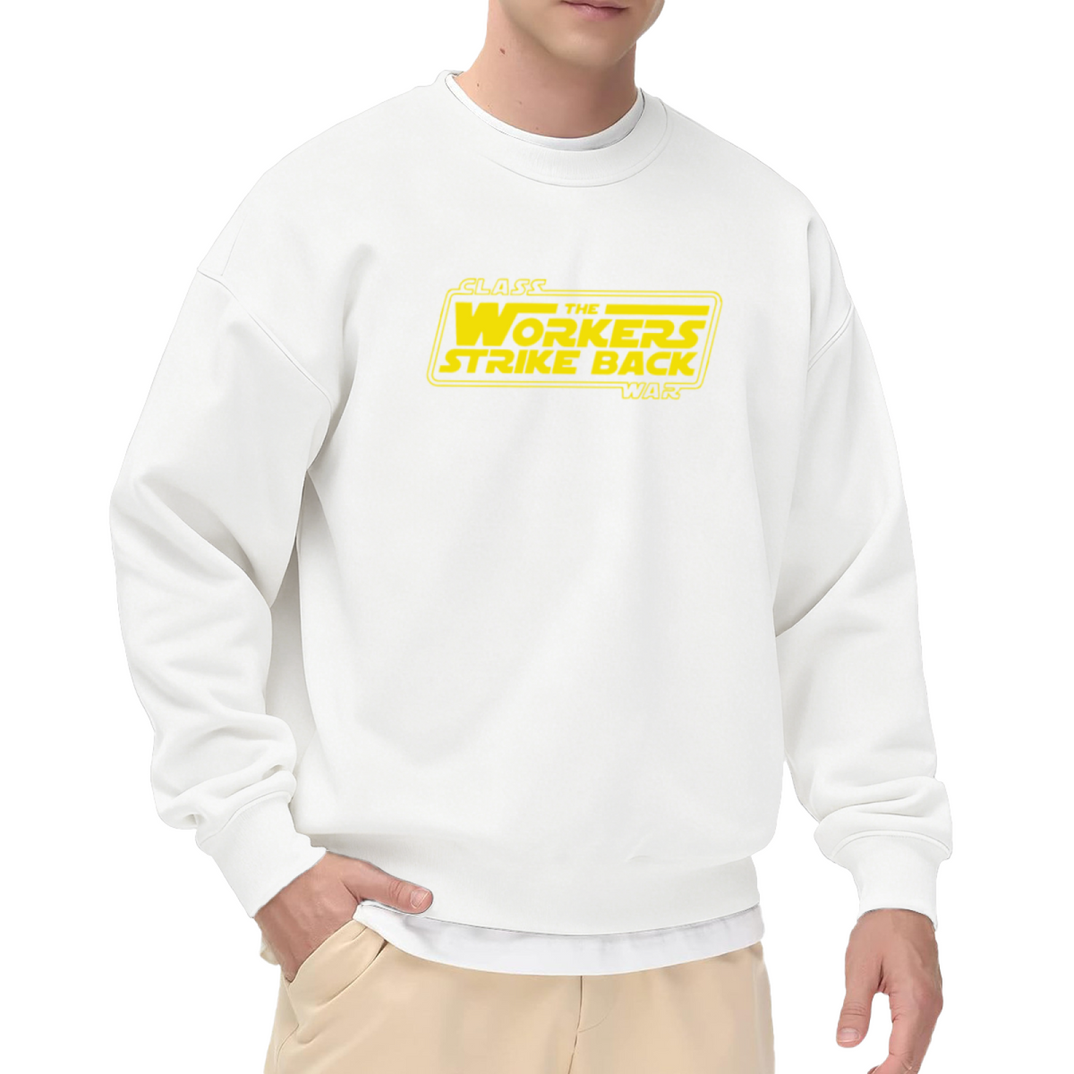 The Workers Strike Back Sweatshirt - Class War Sci Fi Parody Crewneck, Union Labor Humor Pullover, May Day Gift Sweatshirt, Protest Statement Top