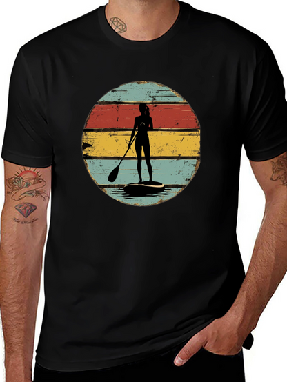 Retro Paddle Boarder Graphic Tee
