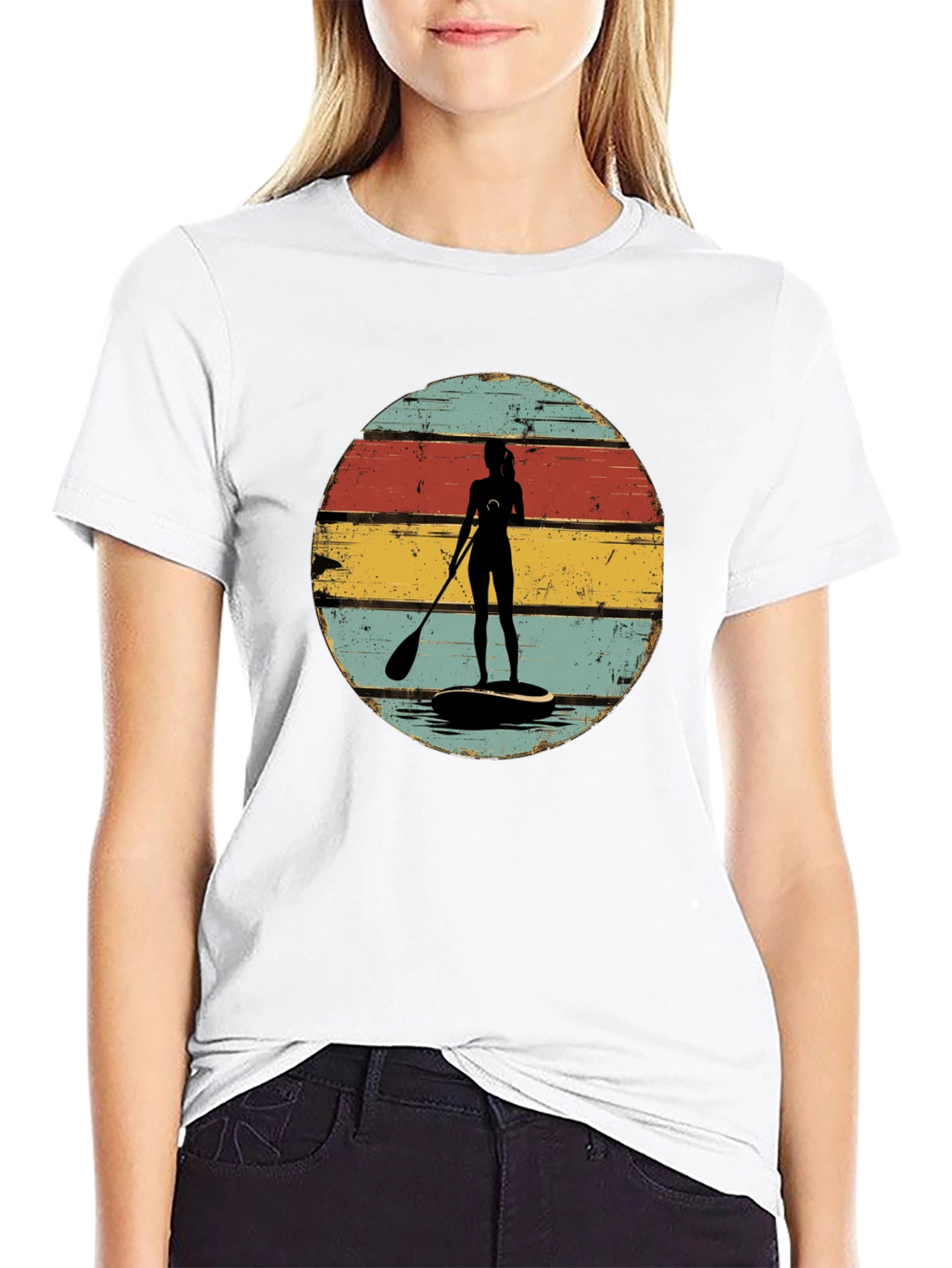 Retro Paddle Boarder Graphic Tee