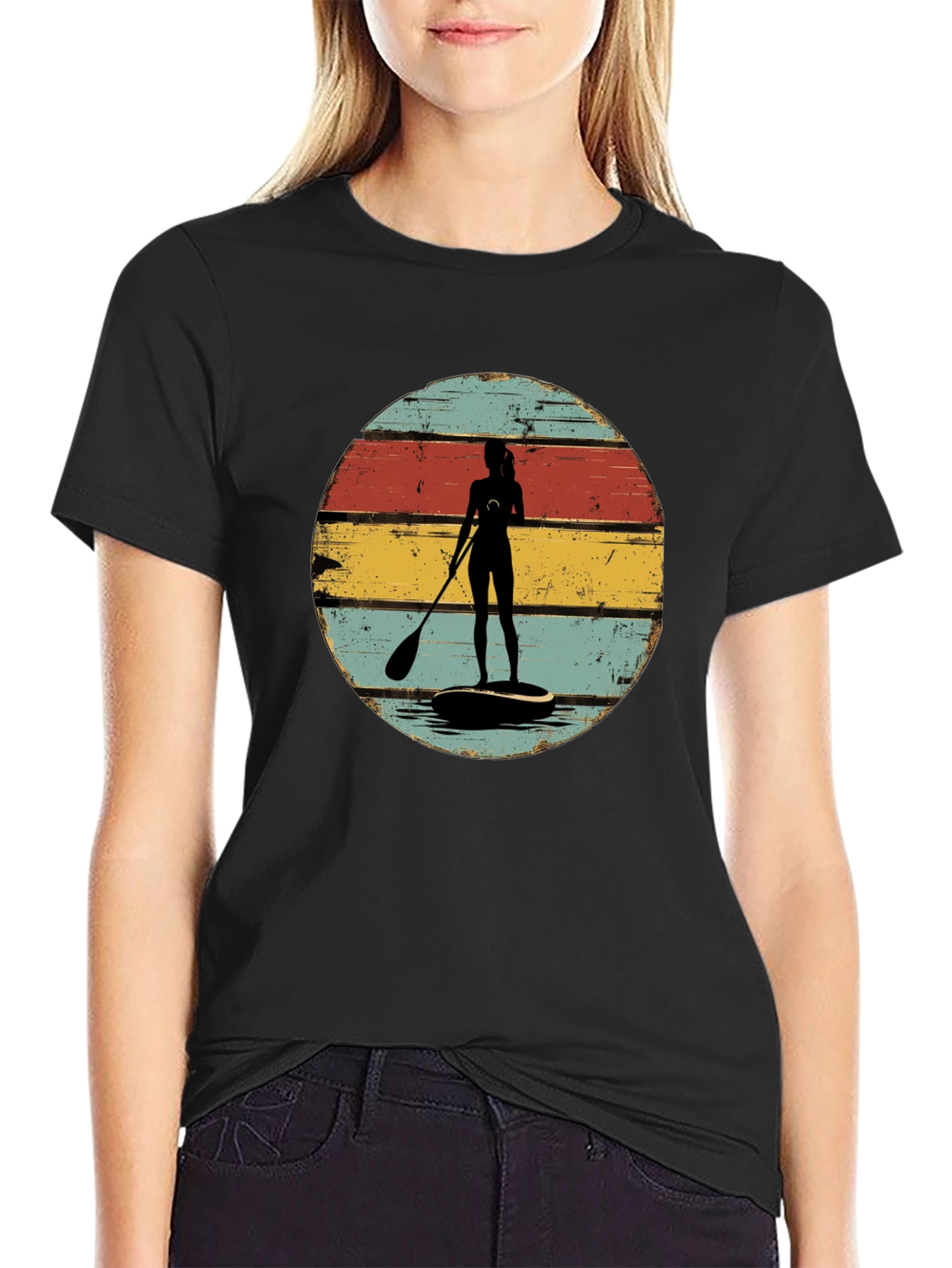 Retro Paddle Boarder Graphic Tee