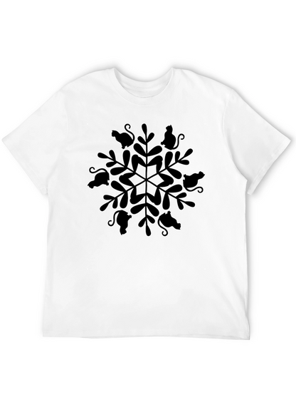 Cat Snowflake Tee - Whimsical Holiday Style