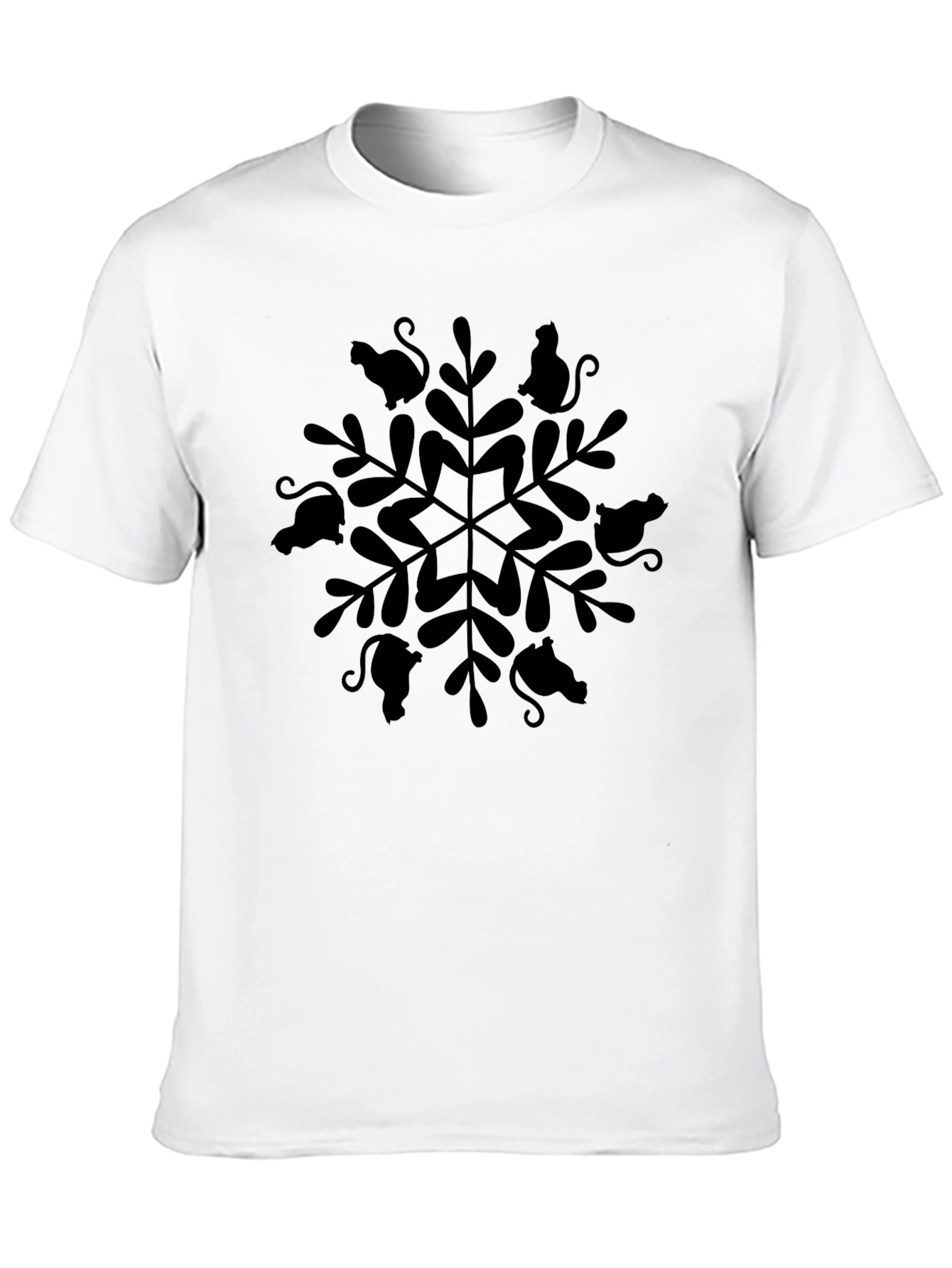 Cat Snowflake Tee - Whimsical Holiday Style