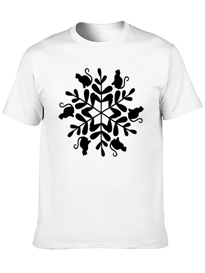 Cat Snowflake Tee - Whimsical Holiday Style
