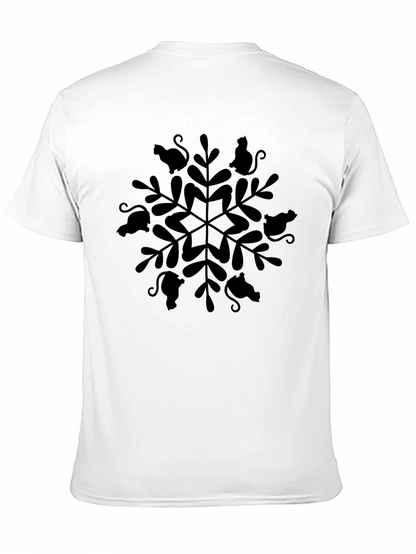 Cat Snowflake Tee - Whimsical Holiday Style