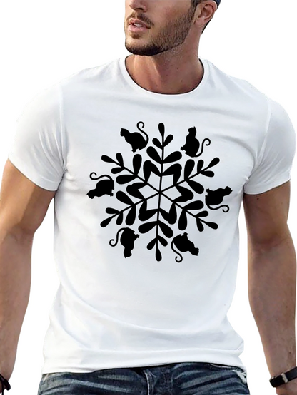 Cat Snowflake Tee - Whimsical Holiday Style