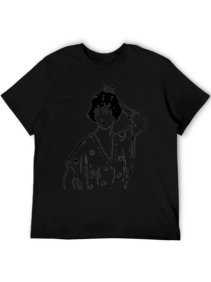 Retro Woman Graphic T-Shirt - Classic Black Tee