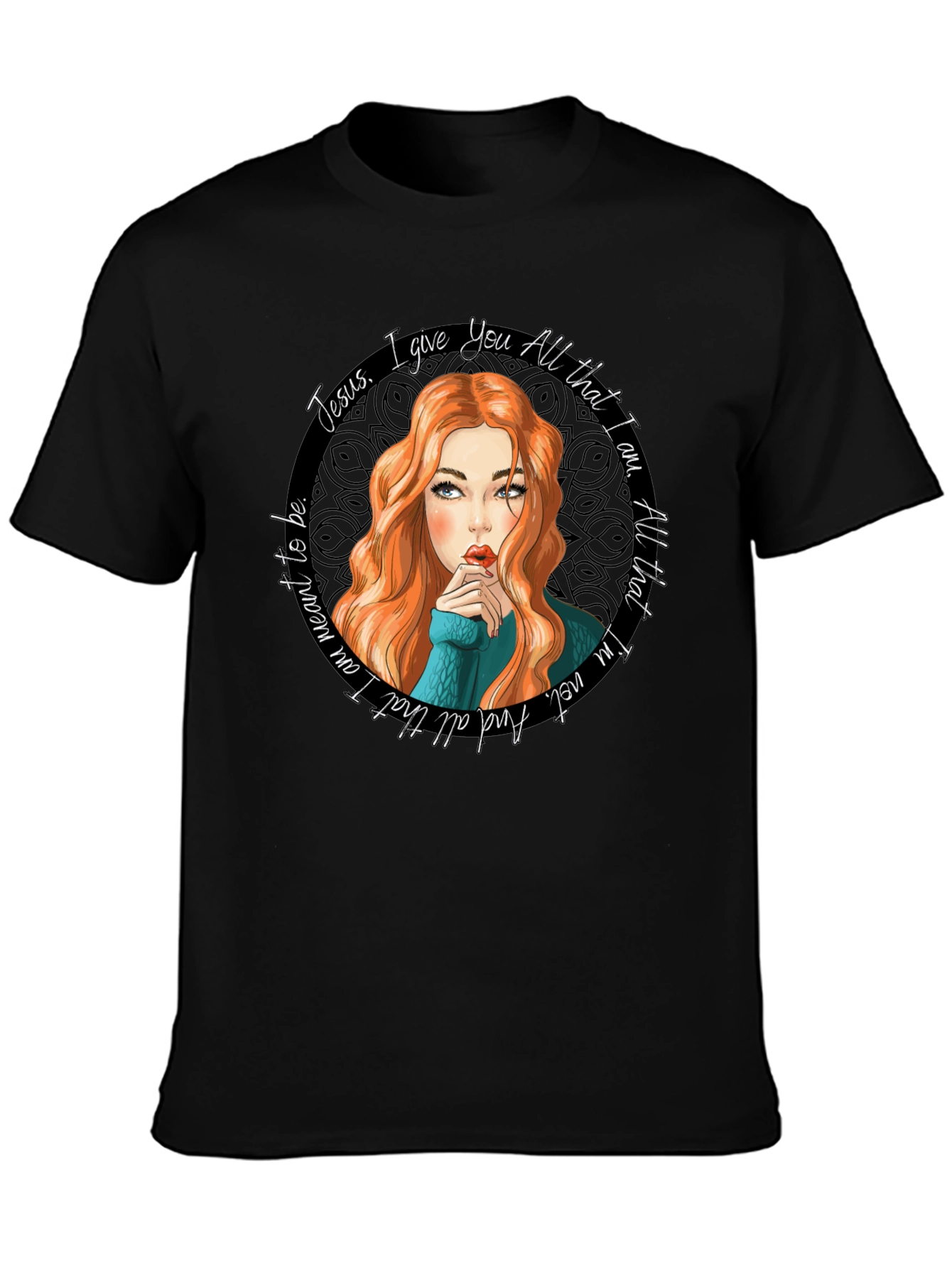 Jesus I Give You All Black Graphic Tee