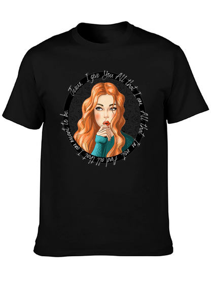 Jesus I Give You All Black Graphic Tee