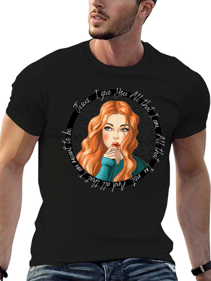 Jesus I Give You All Black Graphic Tee