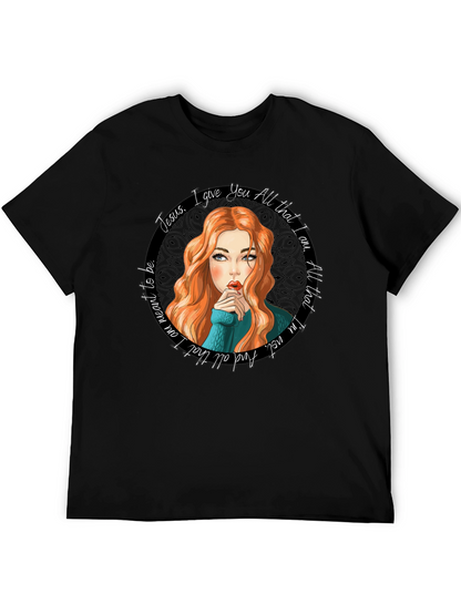 Jesus I Give You All Black Graphic Tee