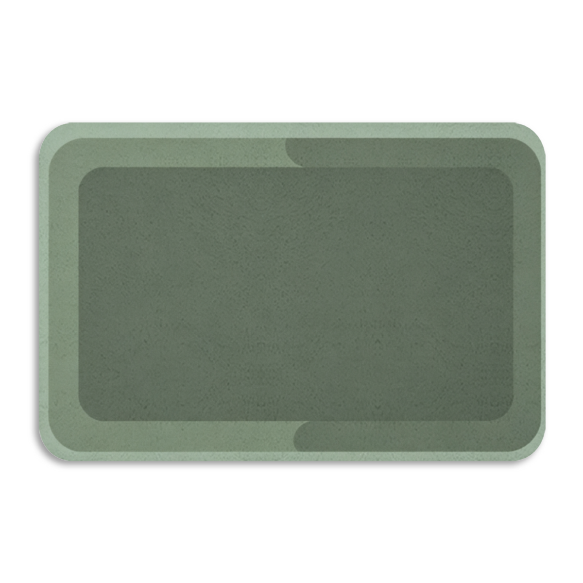 Morandi Green Minimal Border£üMorandi Green Simple Geometric Border Diatomite Mat, Elegant Modern Non?Slip Absorbent Bathroom Rug