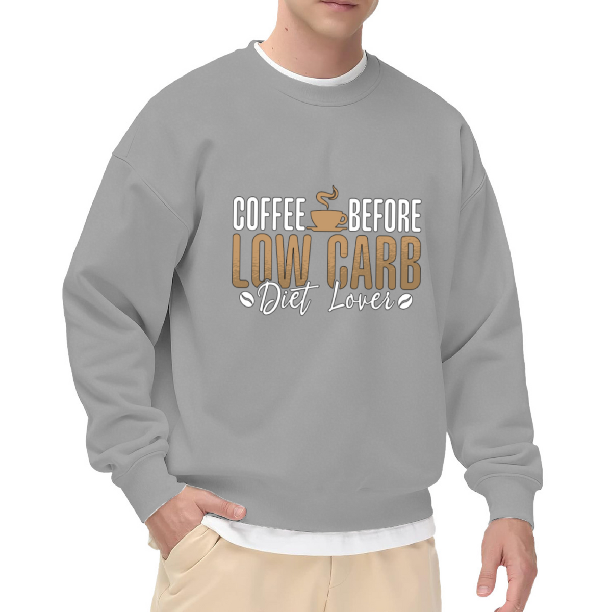 Coffee Before Low Carb Sweatshirt - Funny Diet Coffee Quote Crewneck, Keto Coffee Lover Humor Pullover, Morning Cup Gift Sweatshirt, Caffeine First Top