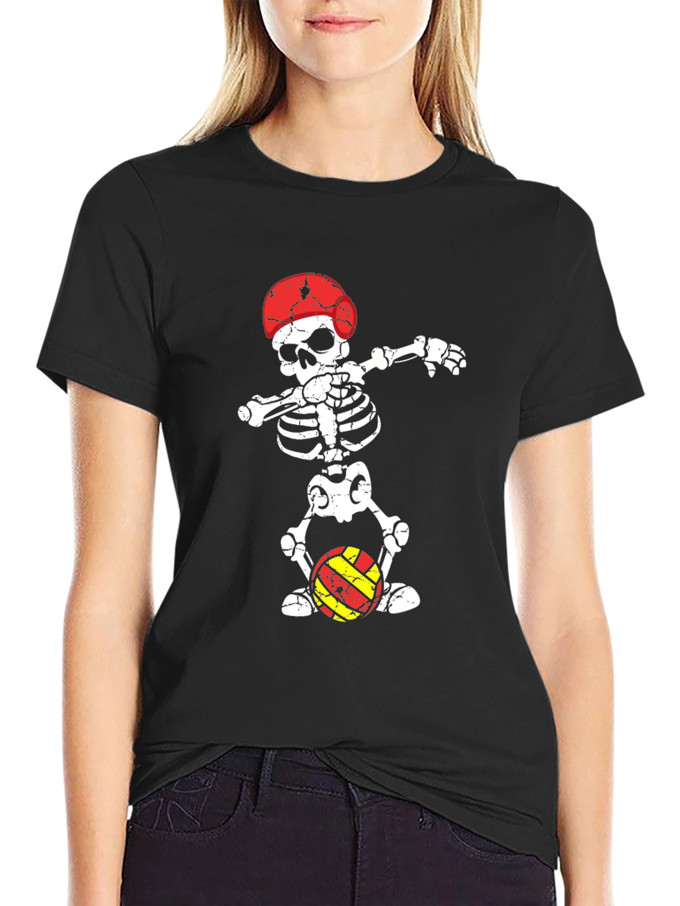 Skeleton Dab Volleyball T-Shirt