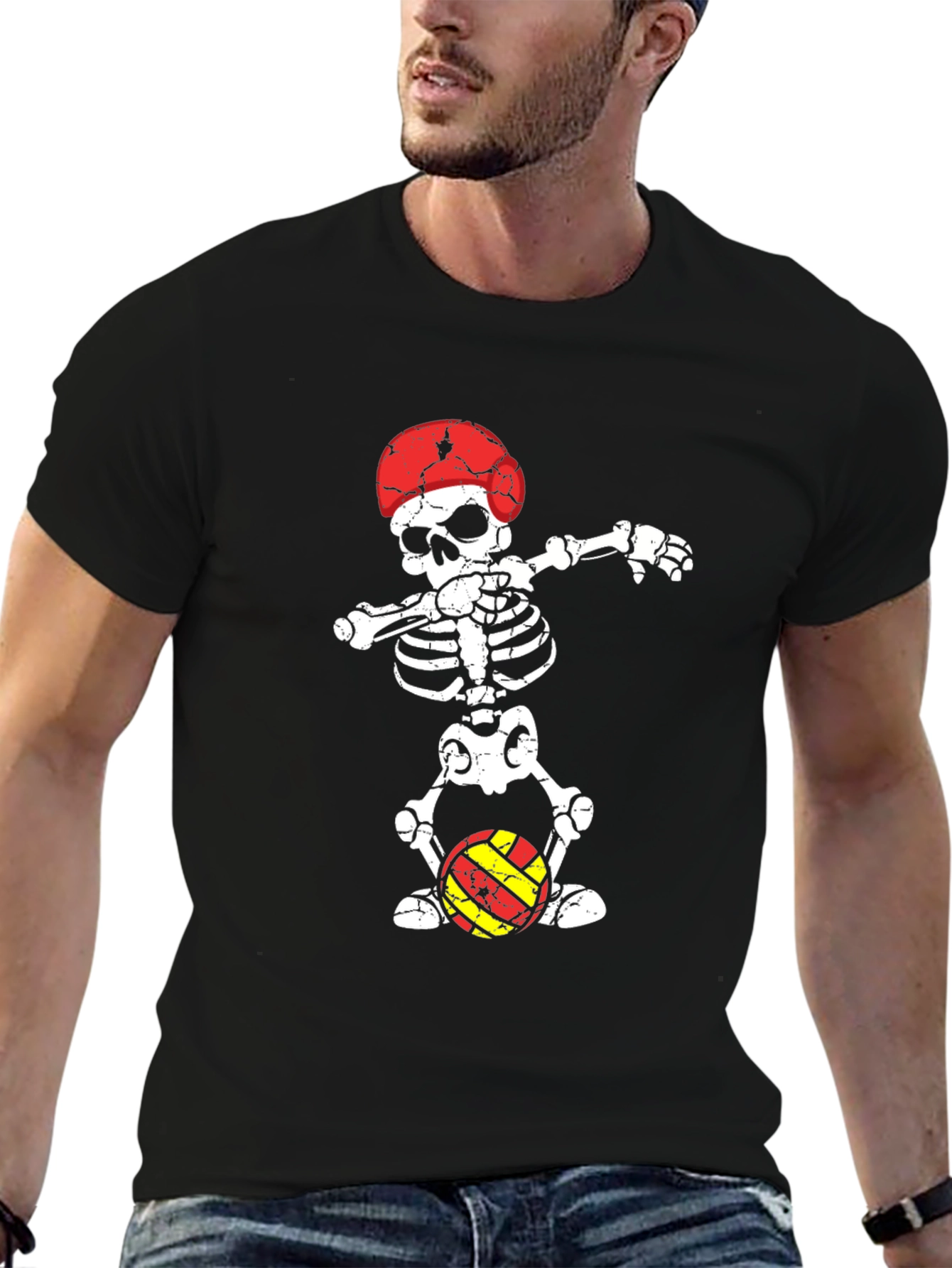 Skeleton Dab Volleyball T-Shirt