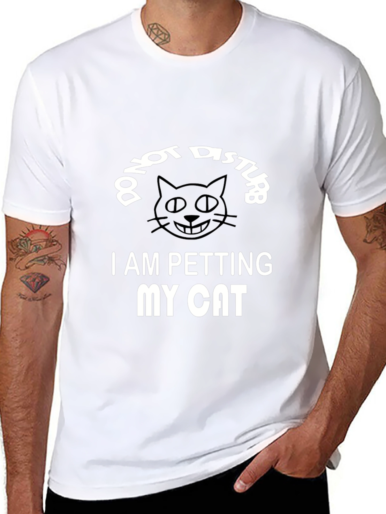 Do Not Disturb I Am Petting My Cat T-Shirt