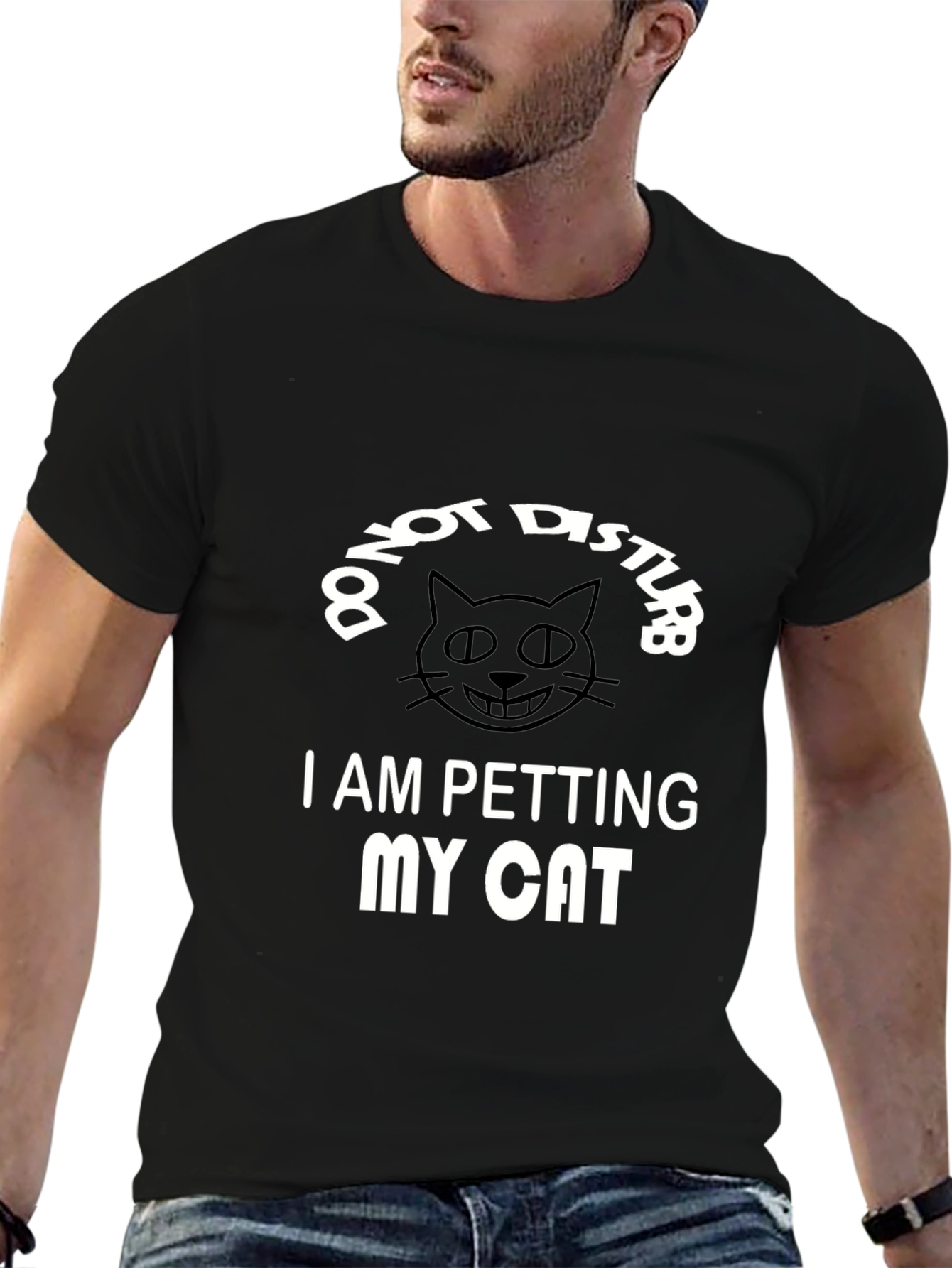 Do Not Disturb I Am Petting My Cat T-Shirt