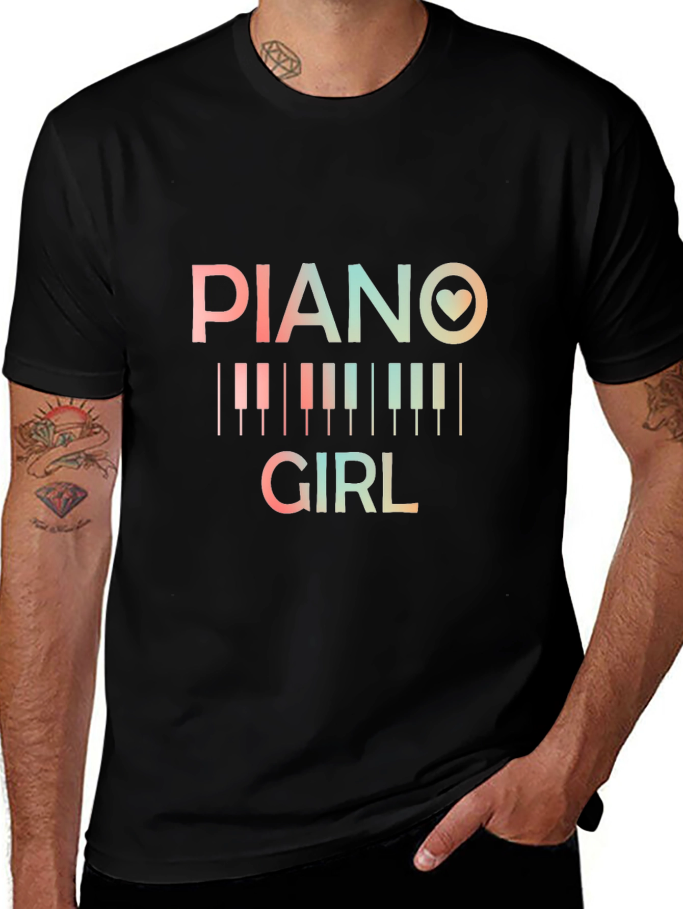 Piano Girl T-Shirt - Music Lover Tee