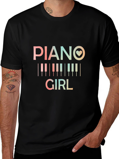 Piano Girl T-Shirt - Music Lover Tee