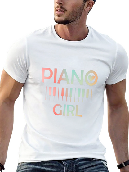 Piano Girl T-Shirt - Music Lover Tee