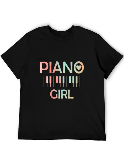 Piano Girl T-Shirt - Music Lover Tee