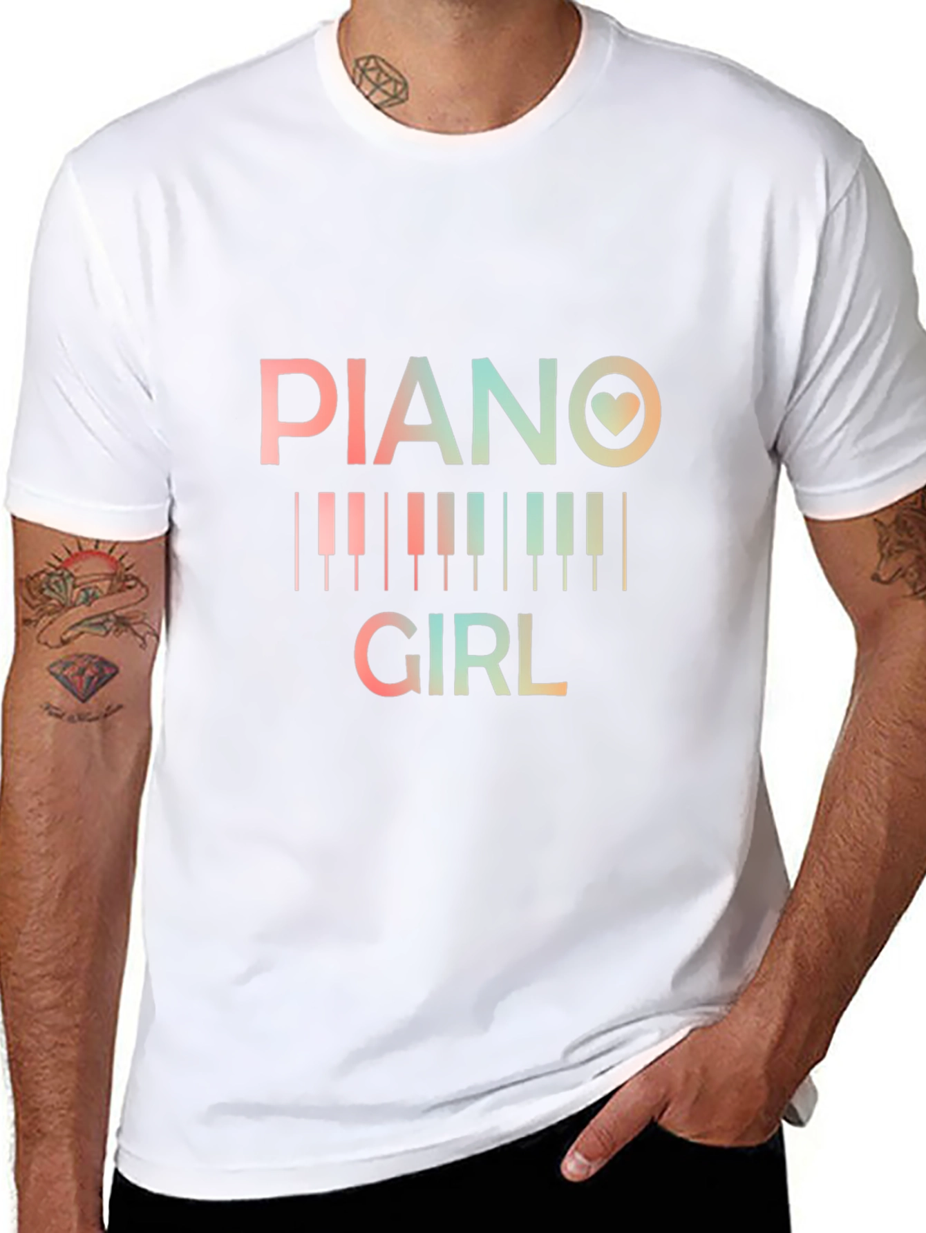 Piano Girl T-Shirt - Music Lover Tee
